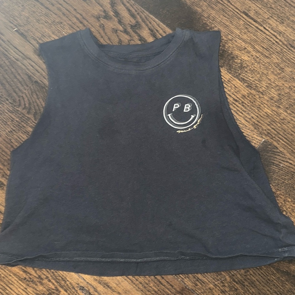 Pure Barre/ Spiritual Gangster PB Smiley Face Crop Tank